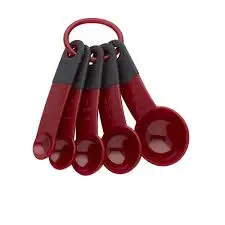 [30100885] CUCHARAS MEDIDORAS 4 PZAS ROJO